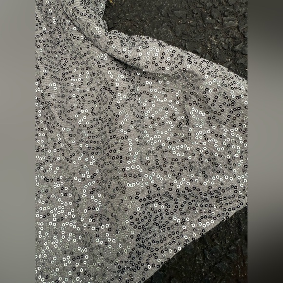 Express Y2k Vintage Silver Sequin Beaded Glitter Cami Top S Babydoll Festival - Picture 2 of 5